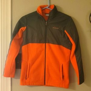 Columbia Large orange and grey full zip hoodie